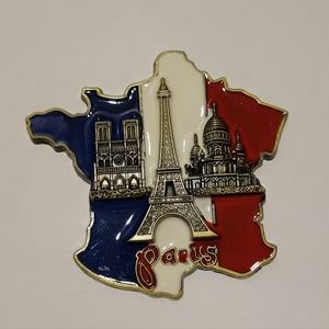 Paris Map Metal Ref Magnet